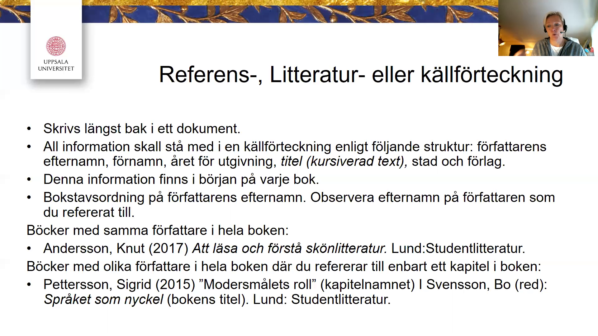 Referenslista - Medfarm Play - Uppsala Universitet