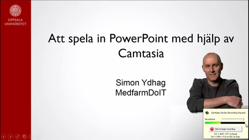 Att spela in PowerPoint med Camtasia