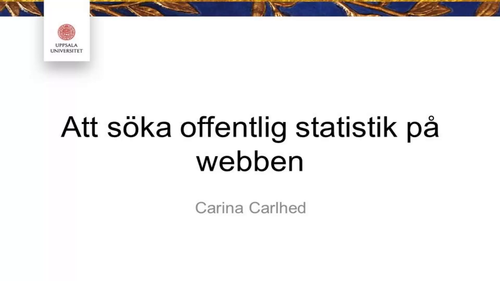 Att hitta offentlig statistik p webben