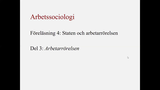 Förhandsvisning (thumbnail) från videon Arbetssociologi: Föreläsning 4-3
