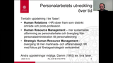 Förhandsvisning (thumbnail) från videon Personal och Ledning HT20 föreläsning 8 del2 (om HRs utveckling i Sverige över tid)