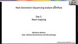 Förhandsvisning (thumbnail) från videon Next Generation Sequencing analysis workflow - day 2 - part 1 - Matthew Webster