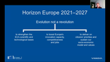 Förhandsvisning (thumbnail) från videon Aim and structure of Horizon Europe
