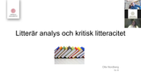 Förhandsvisning (thumbnail) från videon Litteraturanalys och kritisk litteracitet