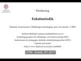 Förhandsvisning (thumbnail) från videon Enkätmetodik_Melldahl_I