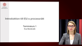 Förhandsvisning (thumbnail) från videon Introduktion till EU:s processrätt del 3