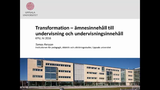 Förhandsvisning (thumbnail) från videon Tomas Persson: Didaktisk transformation Del 1