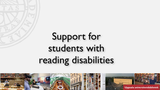 Förhandsvisning (thumbnail) från videon Support for students with reading disabilities